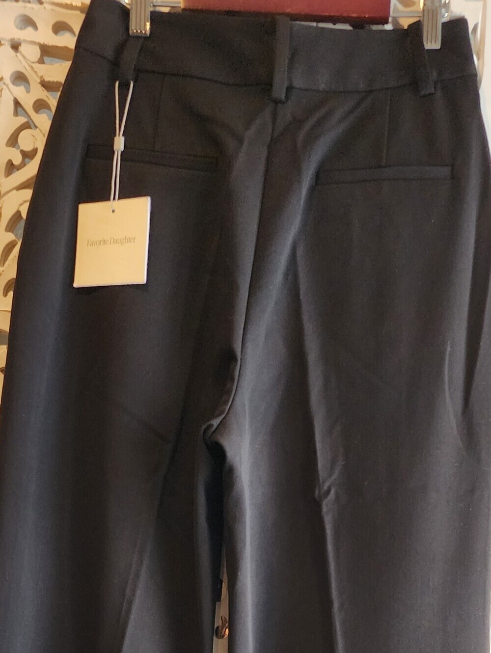 FAVORITE DAUGTHER  BLACK TROUSERS NWT FRONT PLEARS STRAIGHT LEG WOMENS SIZE 4 - Picture 9 of 16